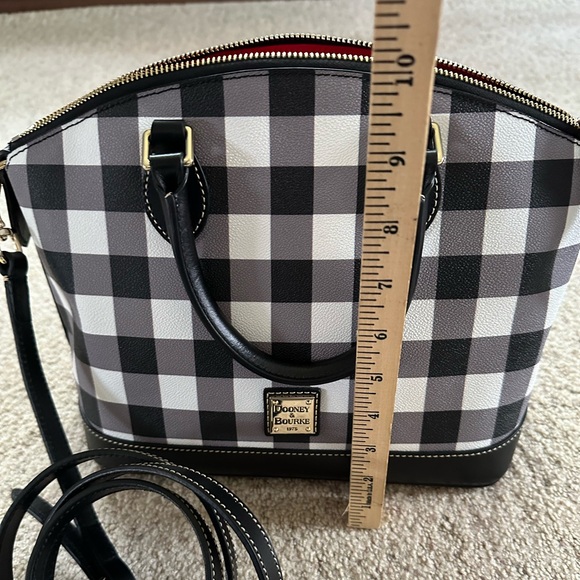 Dooney and Bourke Tucker Darcy satchel. Black and white checked - Picture 3 of 12